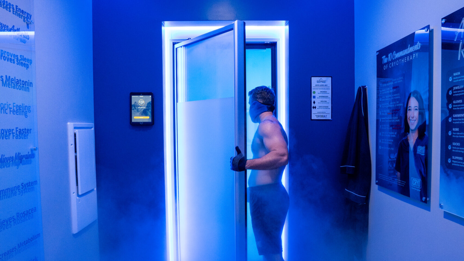 Whole body cryotherapy chamber at iCRYO Avon in Avon, CT